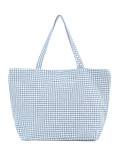 Blaue kariert Strandtasche