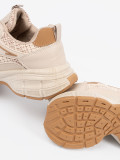 Helle beige Damen Sneakers auf Plattform