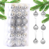 Set mit 36 Silberornamenten, Durchmesser 5.5 cm