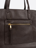 Dunkelbraune Tasche mit goldenen Elementen