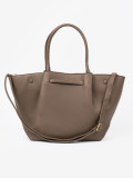 Beige Shopper Tasche mit Reißverschluss