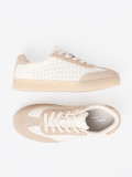 Helle beige durchbrochene Sneakers