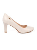 Beige Pumps auf Blockabsatz von Sergio Leone