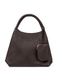 Elegante braune Handtasche mit Kosmetiktäschchen
