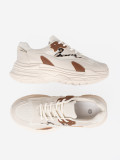 Beige Damen Sneakers mit dicker Sohle