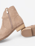 Beige Wildleder Stiefeletten