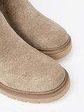 Beige Stiefeletten mit dicker Sohle