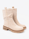 Moderne hellbeige Stiefeletten mit einfachem Design