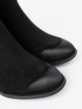 Schwarze Wildleder Stiefeletten mit hohem Absatz