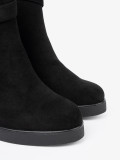 Schwarze Wildleder-Stiefeletten mit eleganter Schnalle