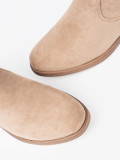Beige Stiefeletten mit gerafftem Schaft