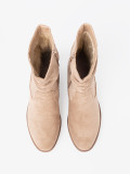 Beige Stiefeletten mit gerafftem Schaft