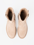 Stilvolle beige Stiefeletten mit dekorativen Schnallen