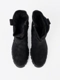 Stylische schwarze Stiefeletten mit gerafftem Schaft