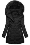 Winter Steppjacke mit Kapuze Schwarz