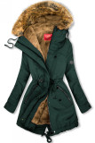 Warm gefütterter Parka mit Kapuze grün