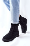 Schwarzer gefütterter Schneestiefel mit Plateau