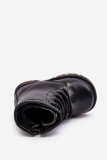 Schwarze Stiefelette aus Kunstleder mit Reißverschluss
