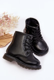 Schwarze Stiefelette aus Kunstleder mit Reißverschluss