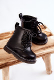 Schwarze Stiefelette aus Kunstleder mit Reißverschluss