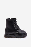 Schwarze Stiefelette aus Kunstleder mit Reißverschluss