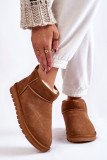 Niedrige Schneestiefel aus Veloursleder camel