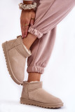 Niedrige beige Schneestiefel aus Veloursleder