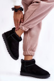 Niedrige Winterstiefel aus schwarzem Veloursleder