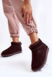Braune niedrige Schneestiefel aus Wildleder