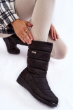 Gefütterte schwarze Schneestiefel mit Keilabsatz