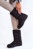 Gefütterte schwarze Schneestiefel mit Keilabsatz