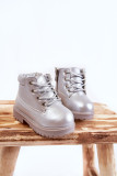 Silberne Stiefelette mit Reißverschluss