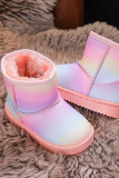 Gefütterte bunte Schneestiefel mit Fell
