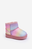 Gefütterte bunte Schneestiefel mit Fell