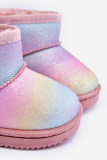 Gefütterte bunte Schneestiefel mit Fell