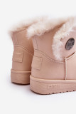 Beige gefütterte Schneestiefel mit Fell