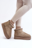 Gefütterte grüne Schneestiefel mit Plateausohle und Wildleder-Optik
