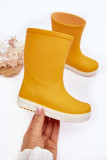 Gelber Gummistiefel mit Plattform und profilierter Innensohle