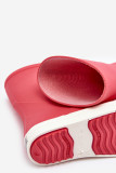 Rosa Gummistiefel mit Plateausohle