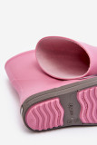 Rosa Gummistiefel mit Plateausohle
