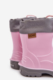 Rosa Gummistiefel mit Plateau