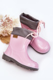 Rosa Gummistiefel mit Plateau
