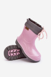 Rosa Gummistiefel mit Plateau