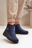 Gefütterte blaue Schneestiefel mit Plateau