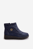 Gefütterte blaue Schneestiefel mit Plateau