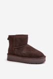 Braune Wildleder-Snowboots mit Plateau