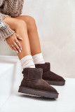 Braune Wildleder-Snowboots mit Plateau