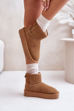 Snowboots aus Veloursleder mit Plateau in Braun