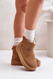 Snowboots aus Veloursleder mit Plateau in Braun