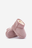 Gefütterte rosa Schneestiefel aus Wildlederimitat
